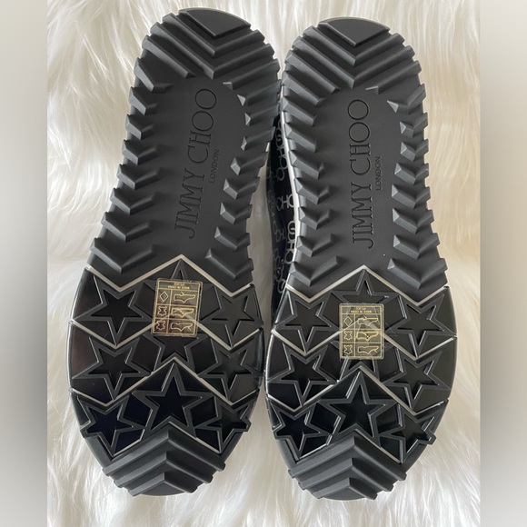 Jimmy Choo Black & Silver Leather Monza Sneakers 👟👟🌷 - Picture 5 of 6